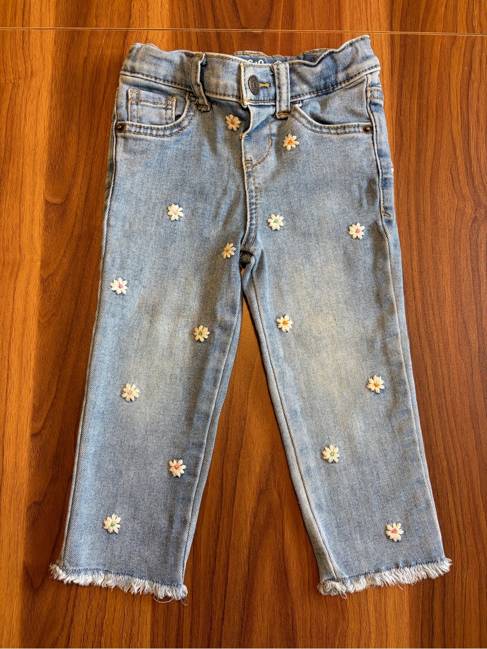 Cat & Jack 2T Flower Embroidered Jeans